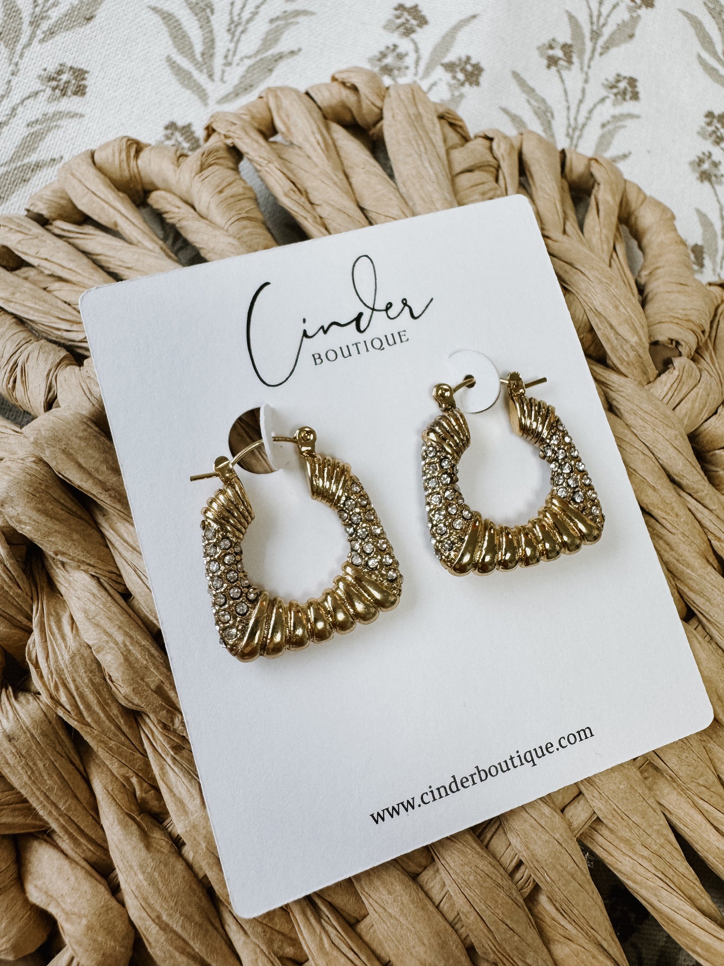 Square Paved Earrings