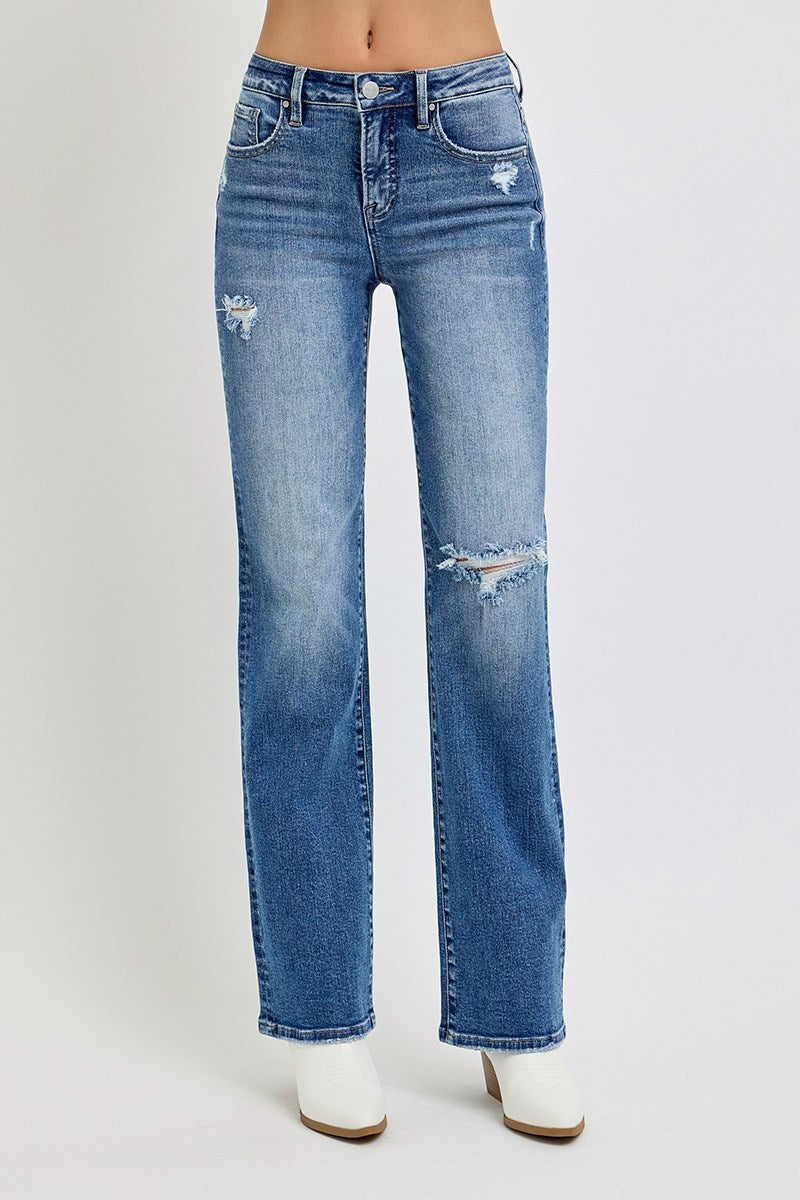 Ava HR Straight Leg Tummy Control - RISEN JEANS