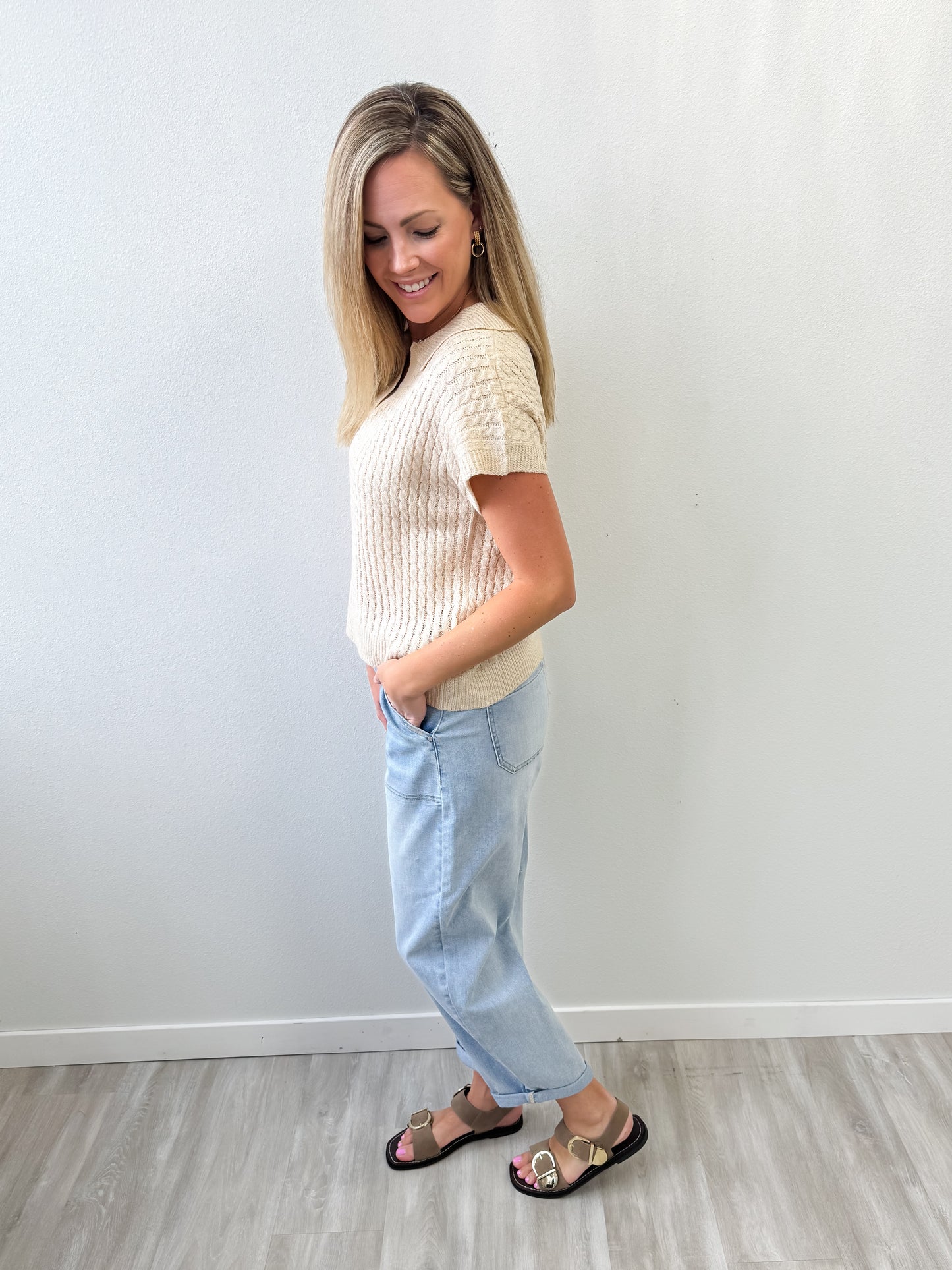 Jess Collared Knit Sweater