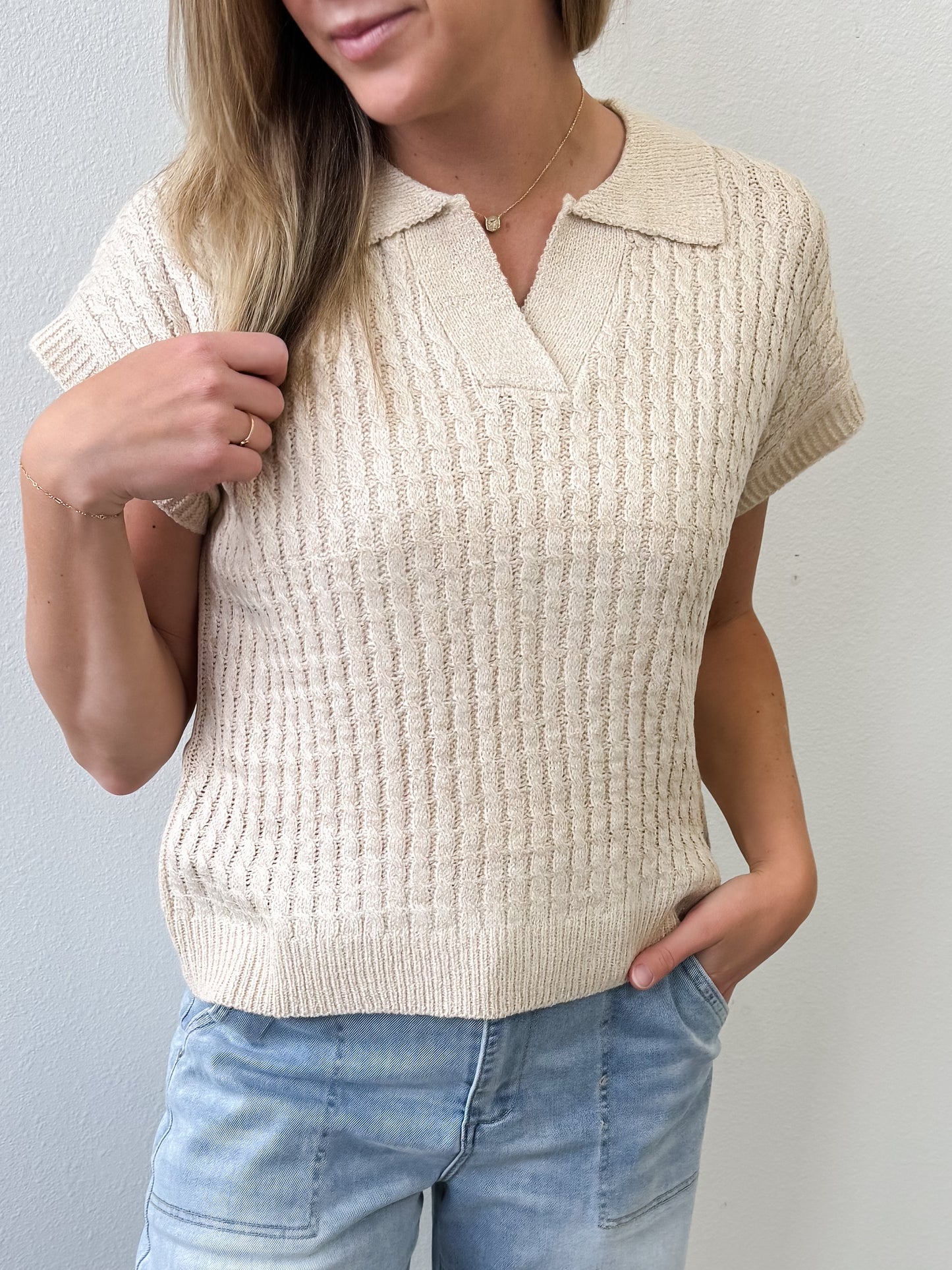 Jess Collared Knit Sweater