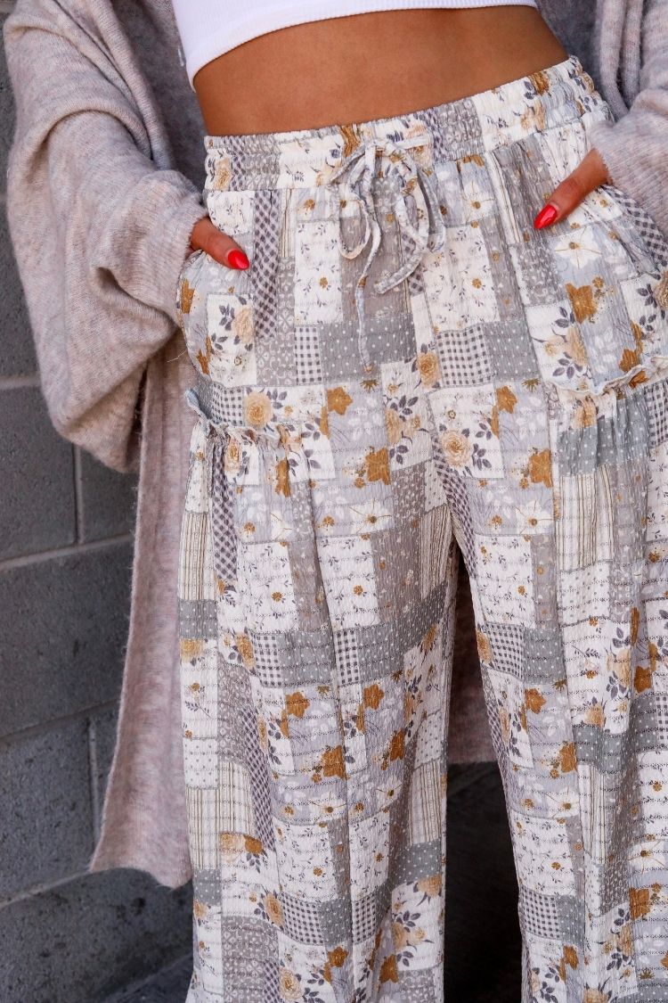 Melissa Patchwork Print Wide Leg Pants