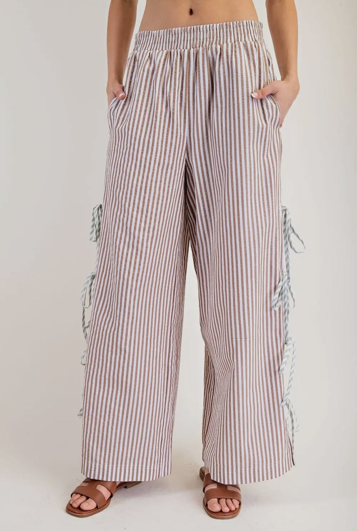 Amy Striped Side Tie Pants