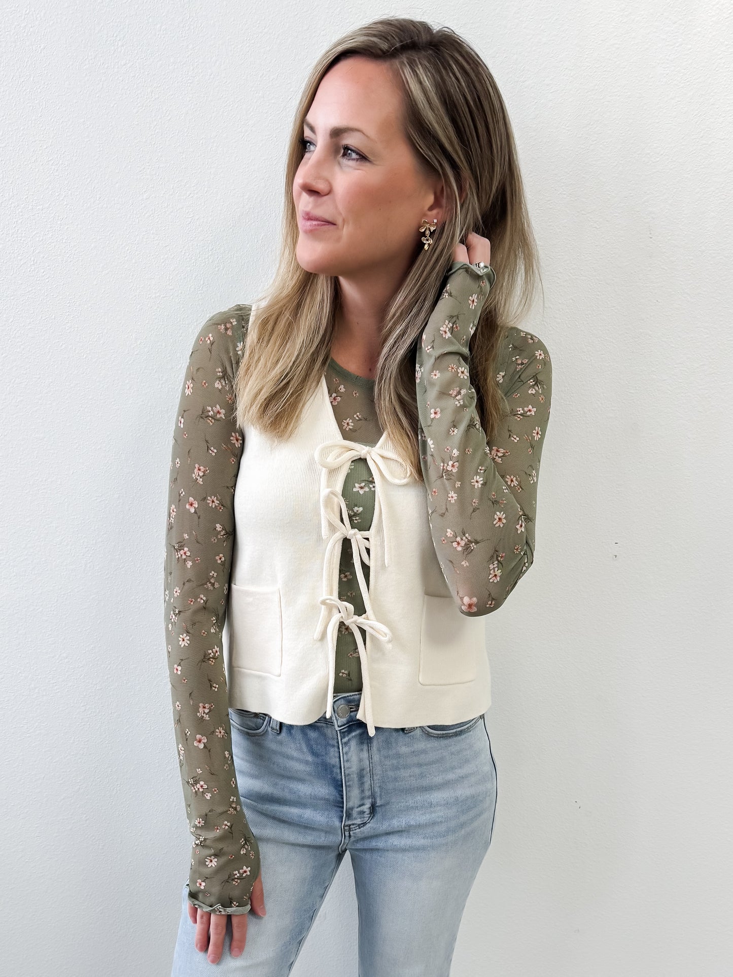 Becky Front Tie Sweater Vest