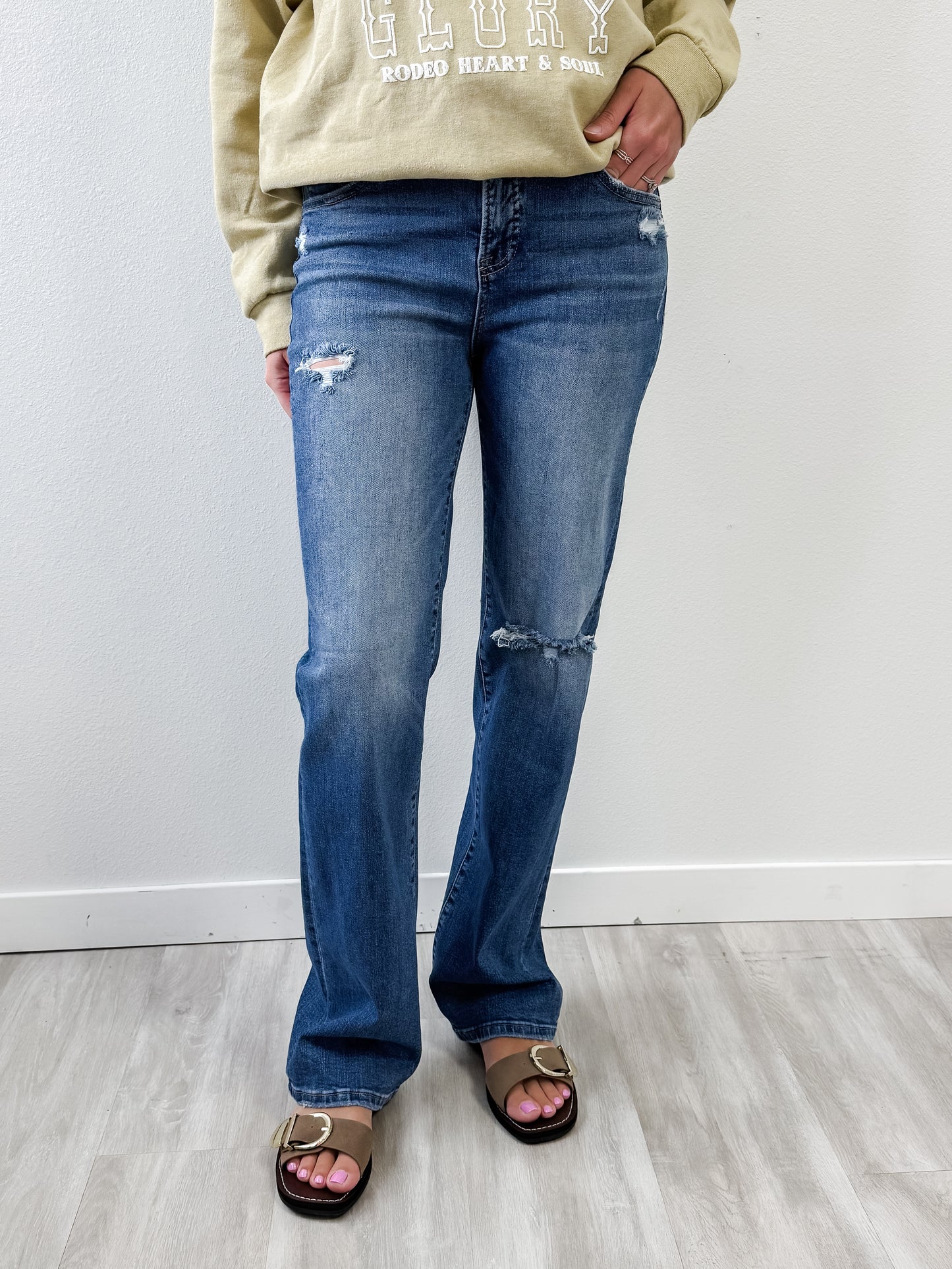 Ava HR Straight Leg Tummy Control - RISEN JEANS