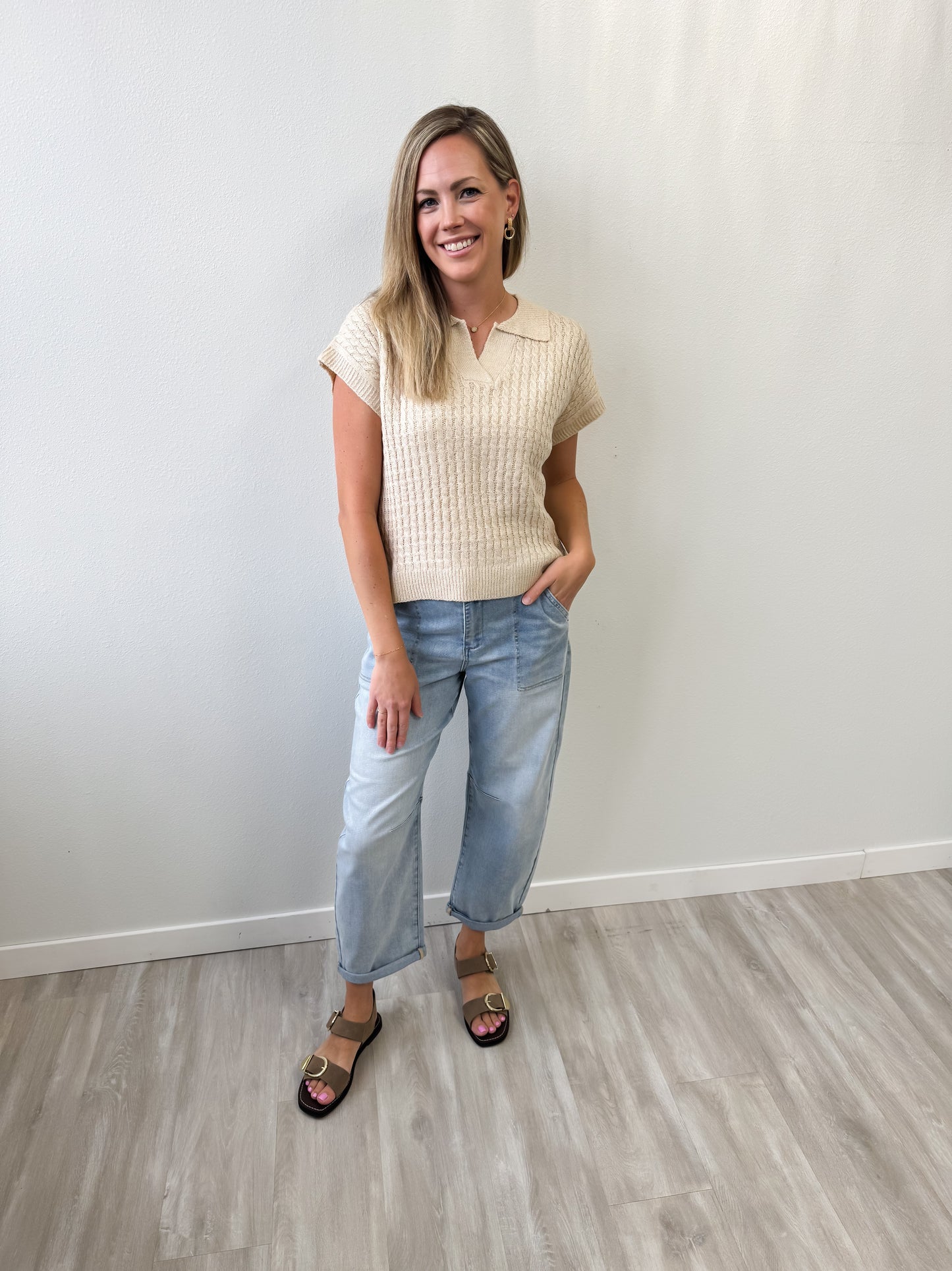 Jess Collared Knit Sweater