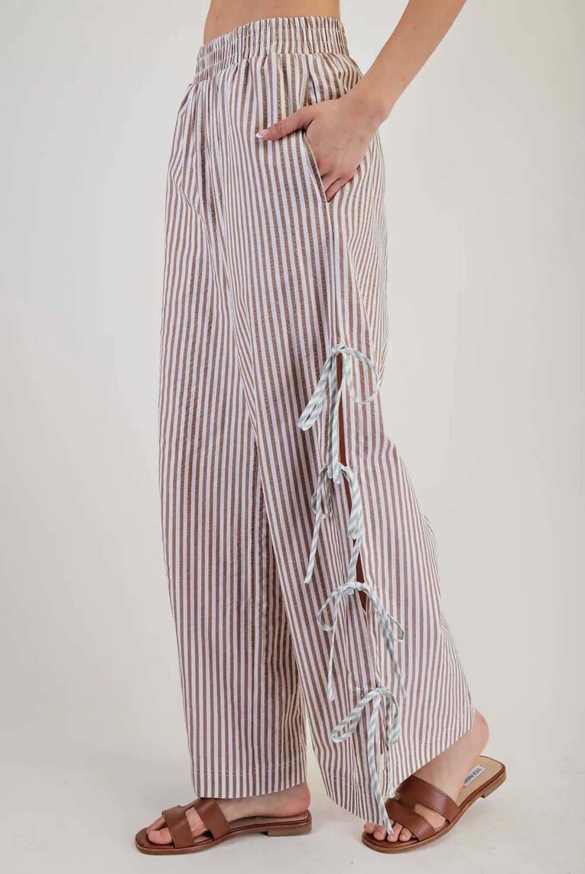 Amy Striped Side Tie Pants