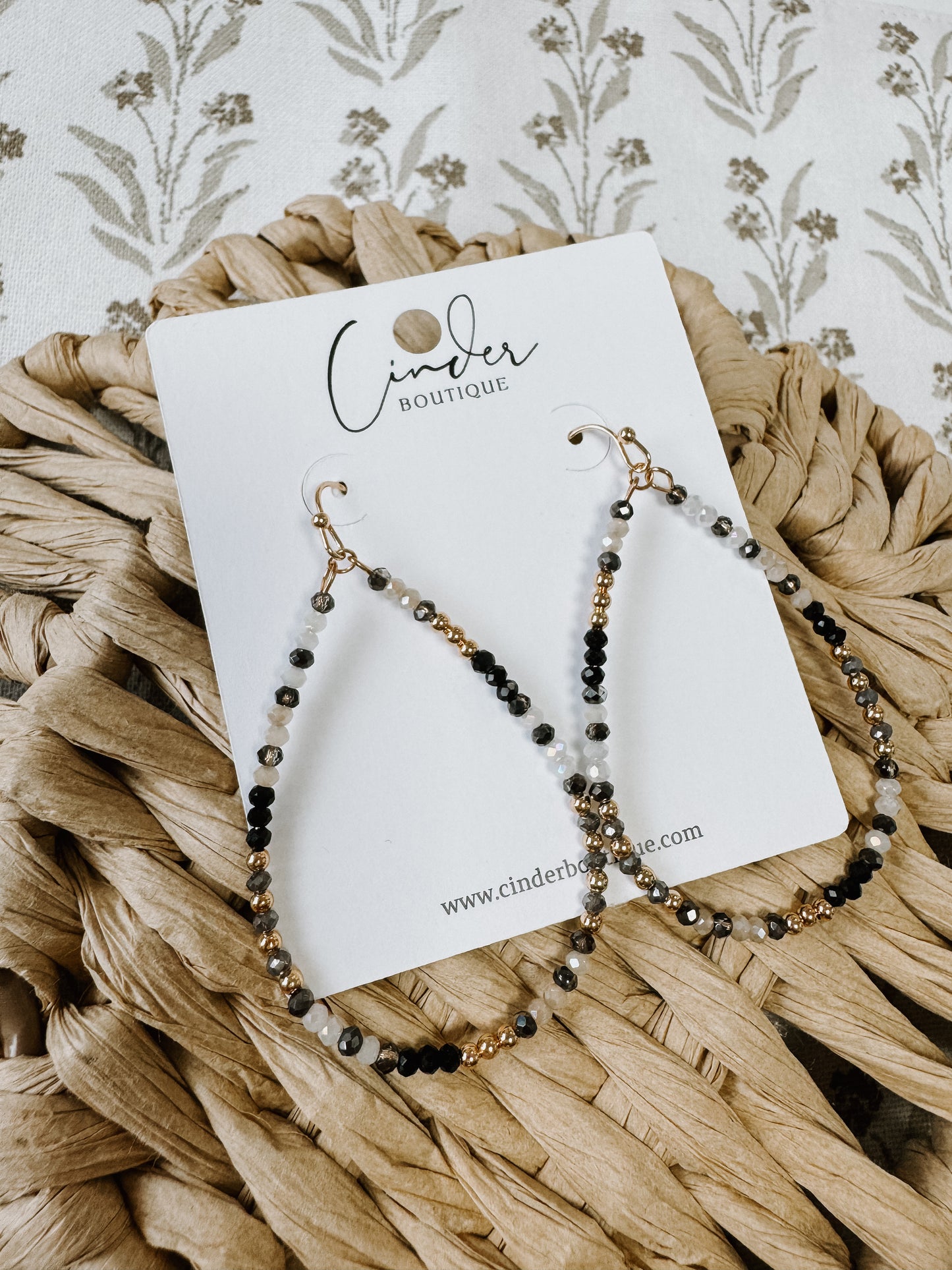 Black Beaded Earrings