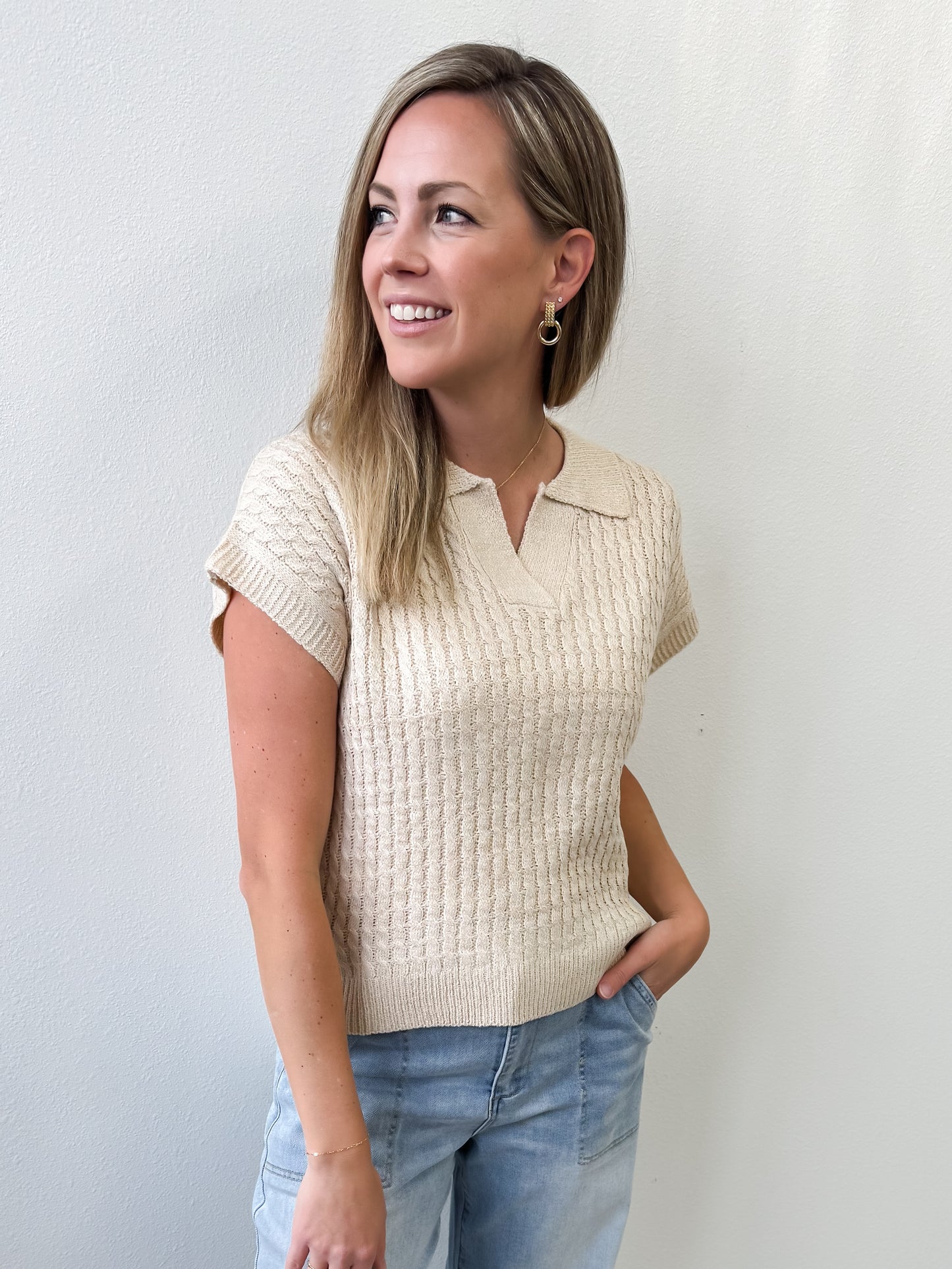 Jess Collared Knit Sweater