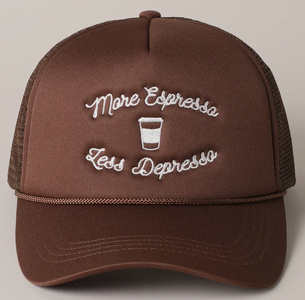 More Espresso Less Depresso Trucker Hat