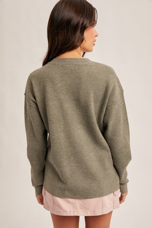 Kristy Waffle Sweater