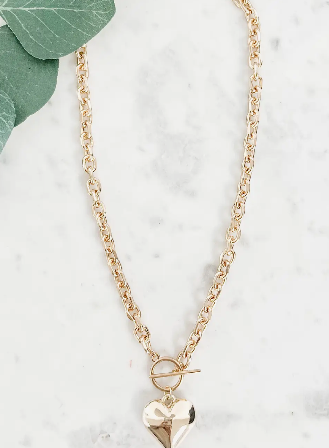 Toggle Heart Chain Necklaced