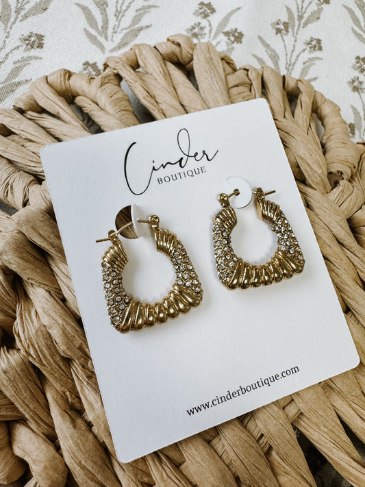 Square Paved Earrings