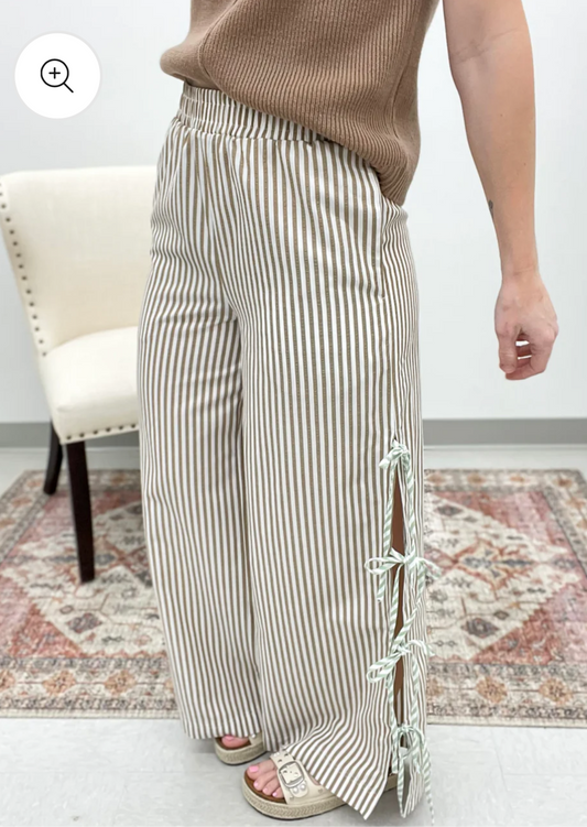 Amy Striped Side Tie Pants