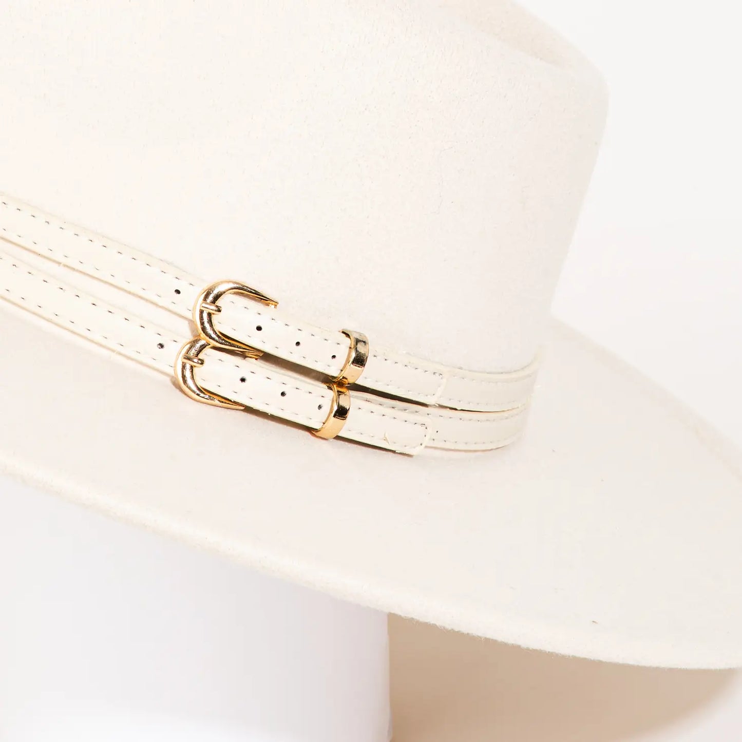 Double Belt Strap Fedora Hat