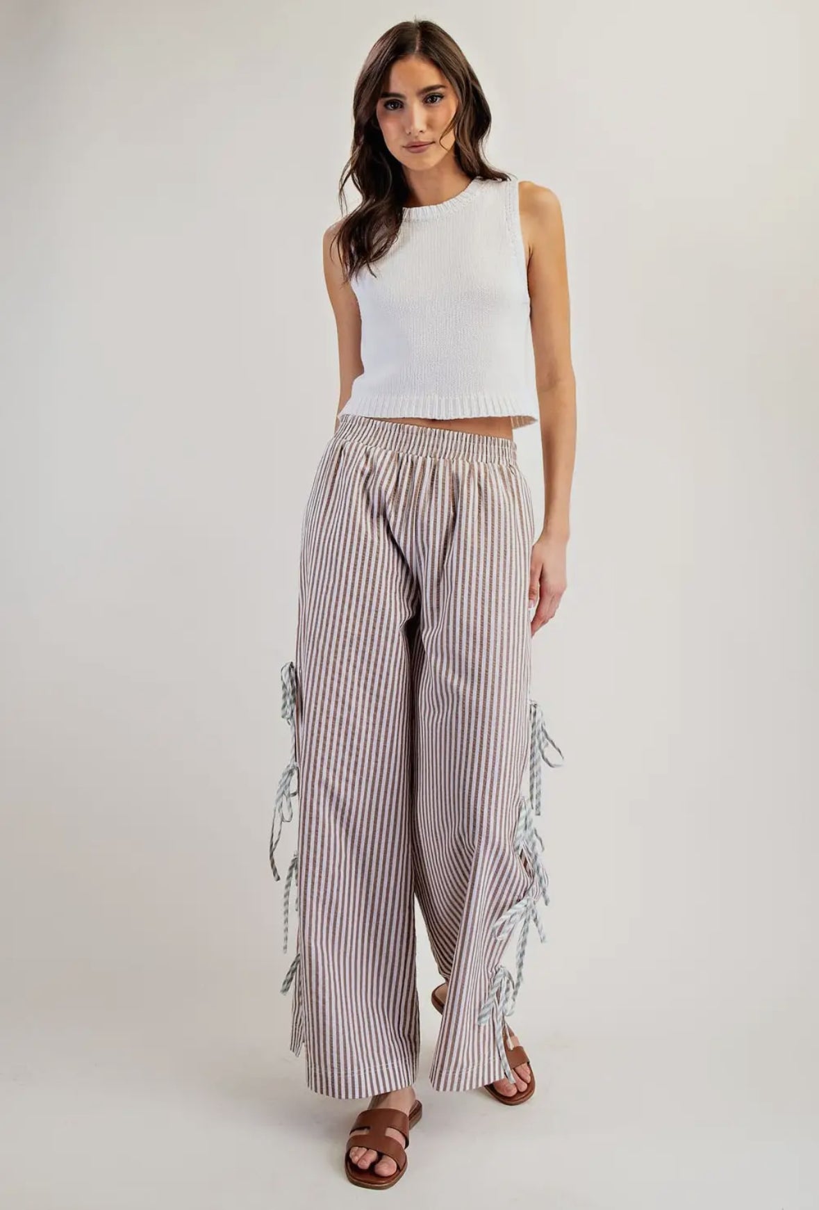 Amy Striped Side Tie Pants