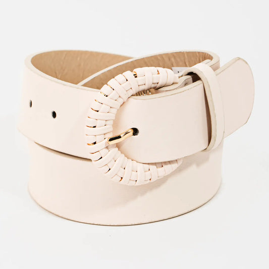 Braided Buckle Leather Belt