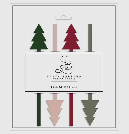 Acrylic Tree Stir Sticks -  Set of 4