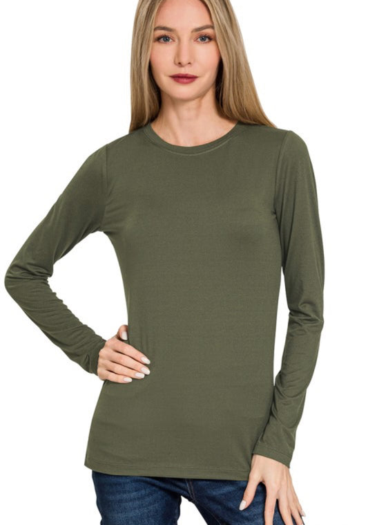 Michelle Brushed Microfiber Long-sleeve Top