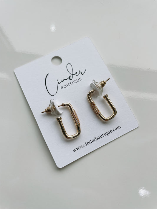 Paperclip Crystal Detail Earring