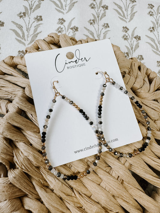 Black Beaded Earrings