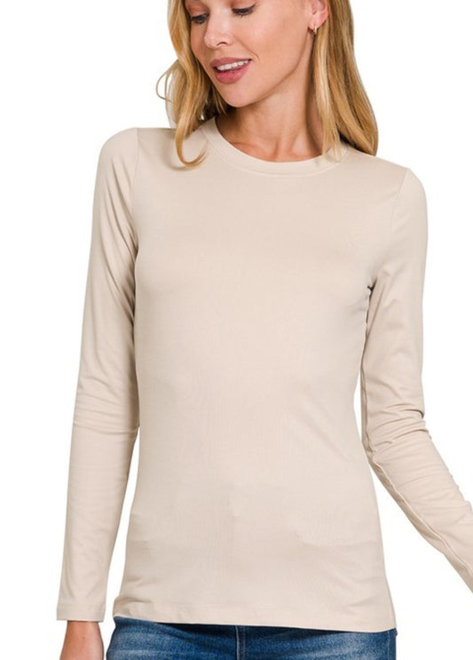 Michelle Brushed Microfiber Long-sleeve Top