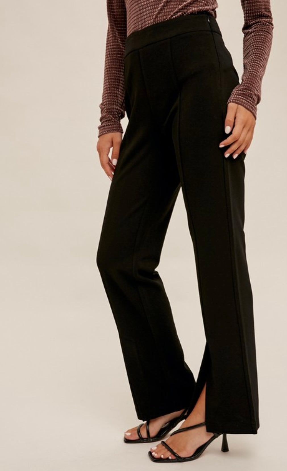 Knit Pant with Front Slit
