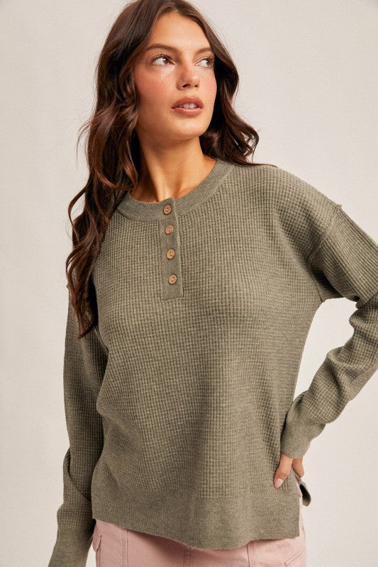 Kristy Waffle Sweater