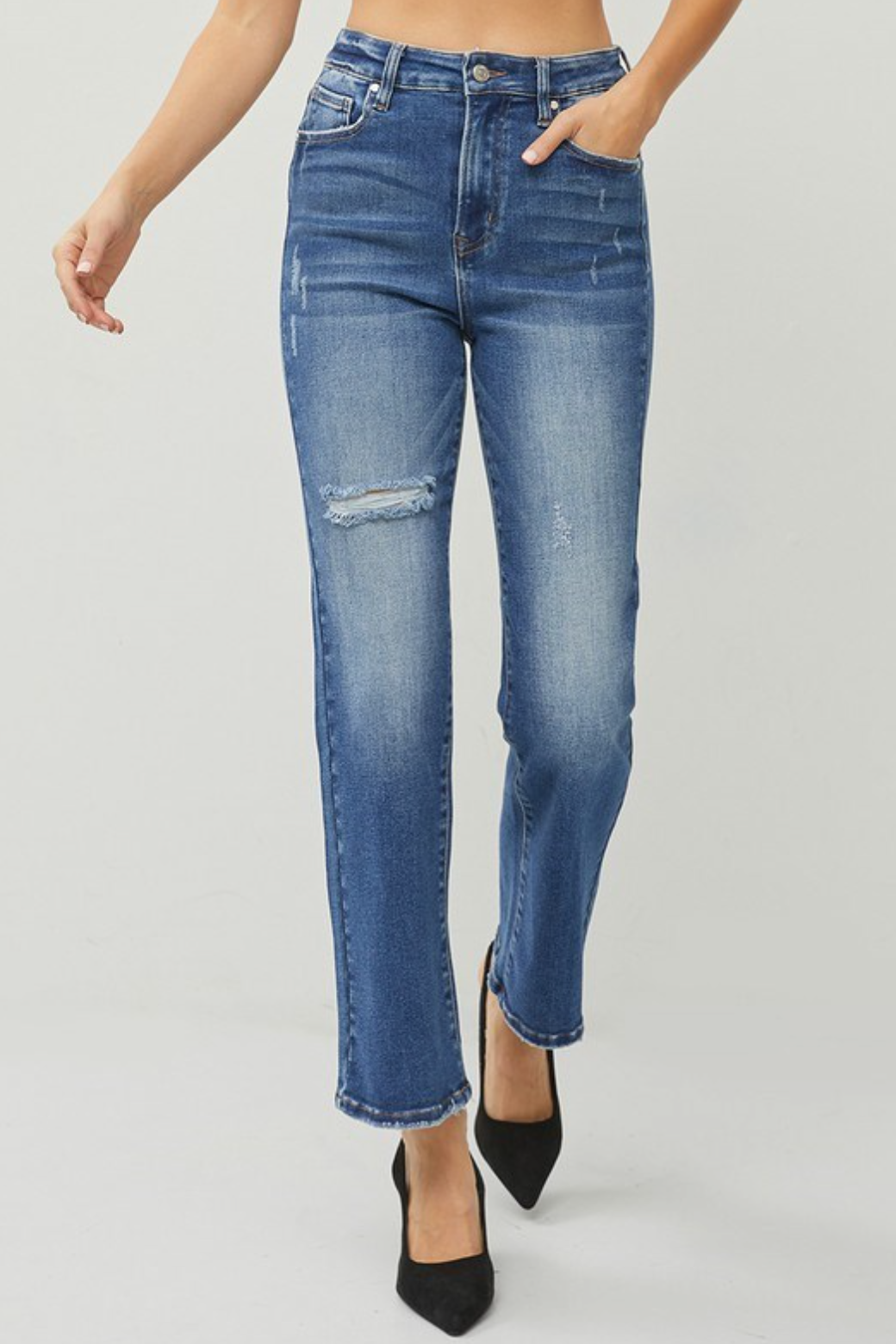 RISEN: Peggy HR Straight Ankle Jeans